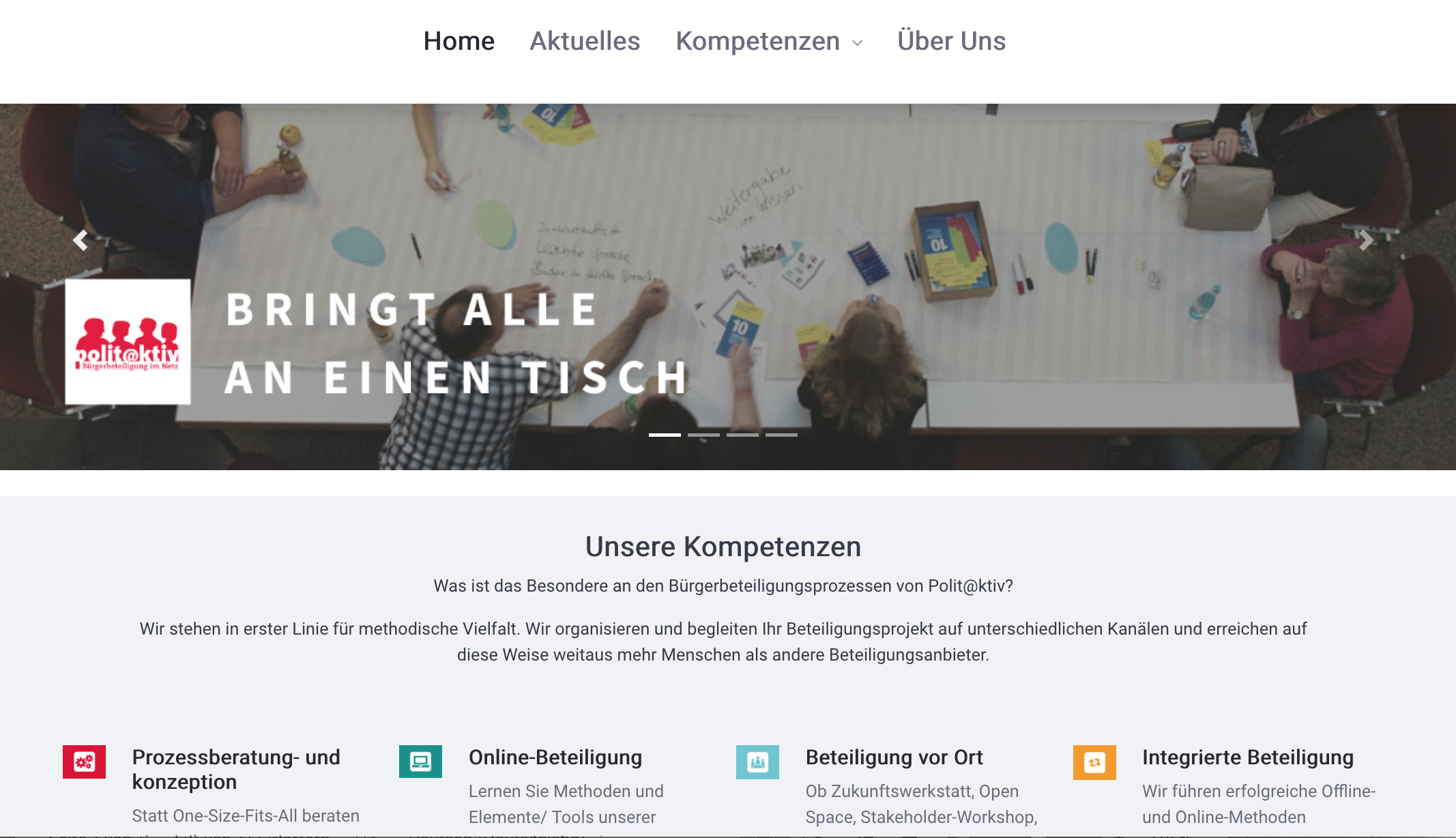 Screenshot der Online-Plattform Politaktiv